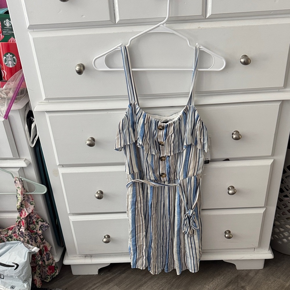 Striped Blue and White Dress